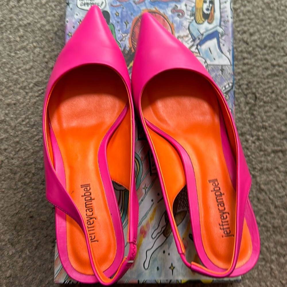 Jeffrey campbell hot pink supercute slingback pumps worn once or twice !